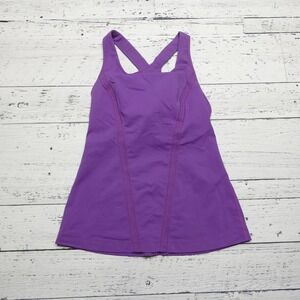 Lululemon Tank Top Womens Medium Purple Racerback Athletic Yoga Built In Bra Gym